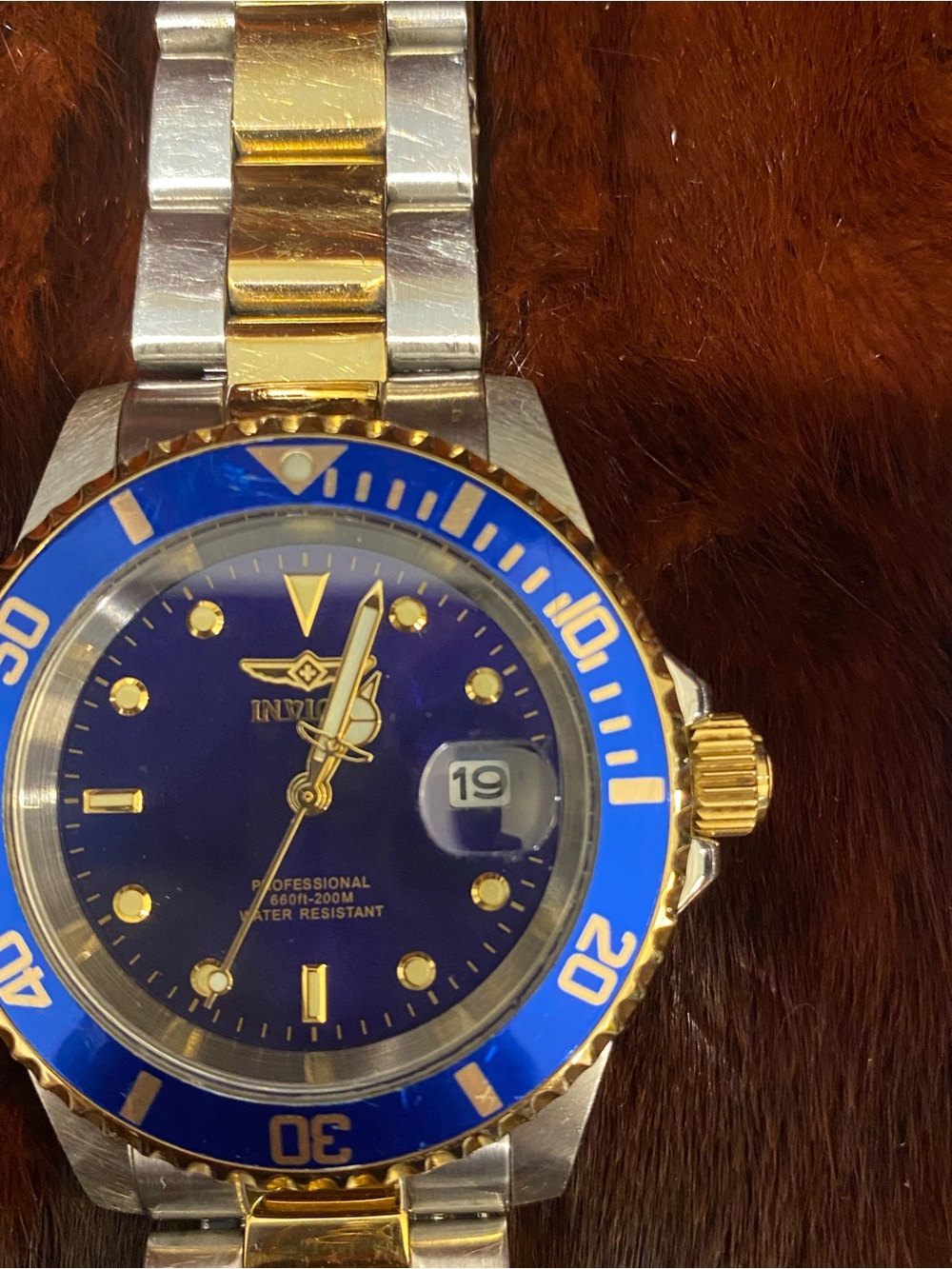 Invicta Two-Tone Blue Dial and Gold Accent Men's Watch (2)